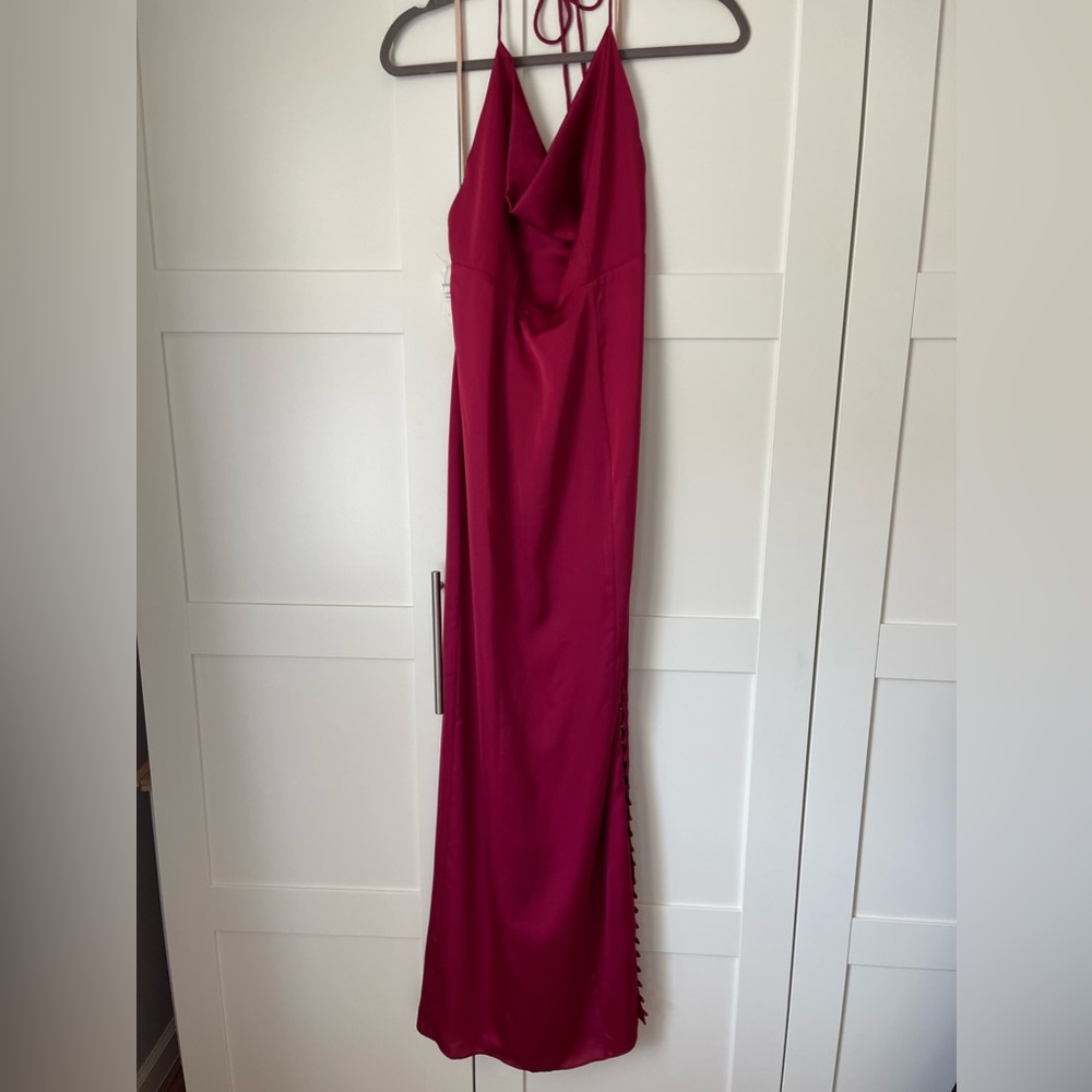 Fame and Partners silk drop neck with Slit Button Down side